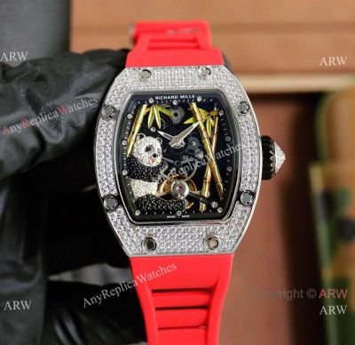 Copy Richard Mille RM26-01 Panda Motif on Steel Diamond-set Case